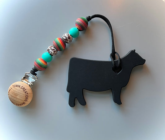Beef Cow Serape Brown Cow Print Teether