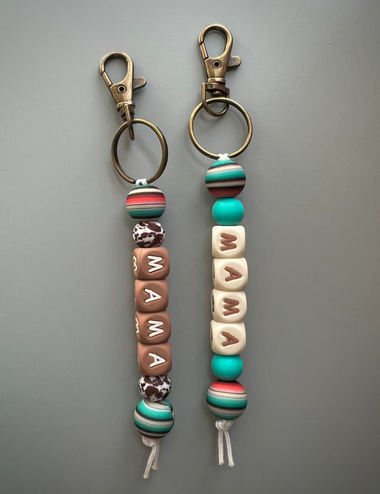 Neutral Serape Mama Keychain
