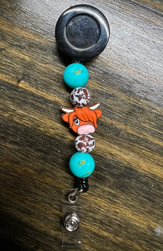 Highland Turquoise Stone Badge Reel