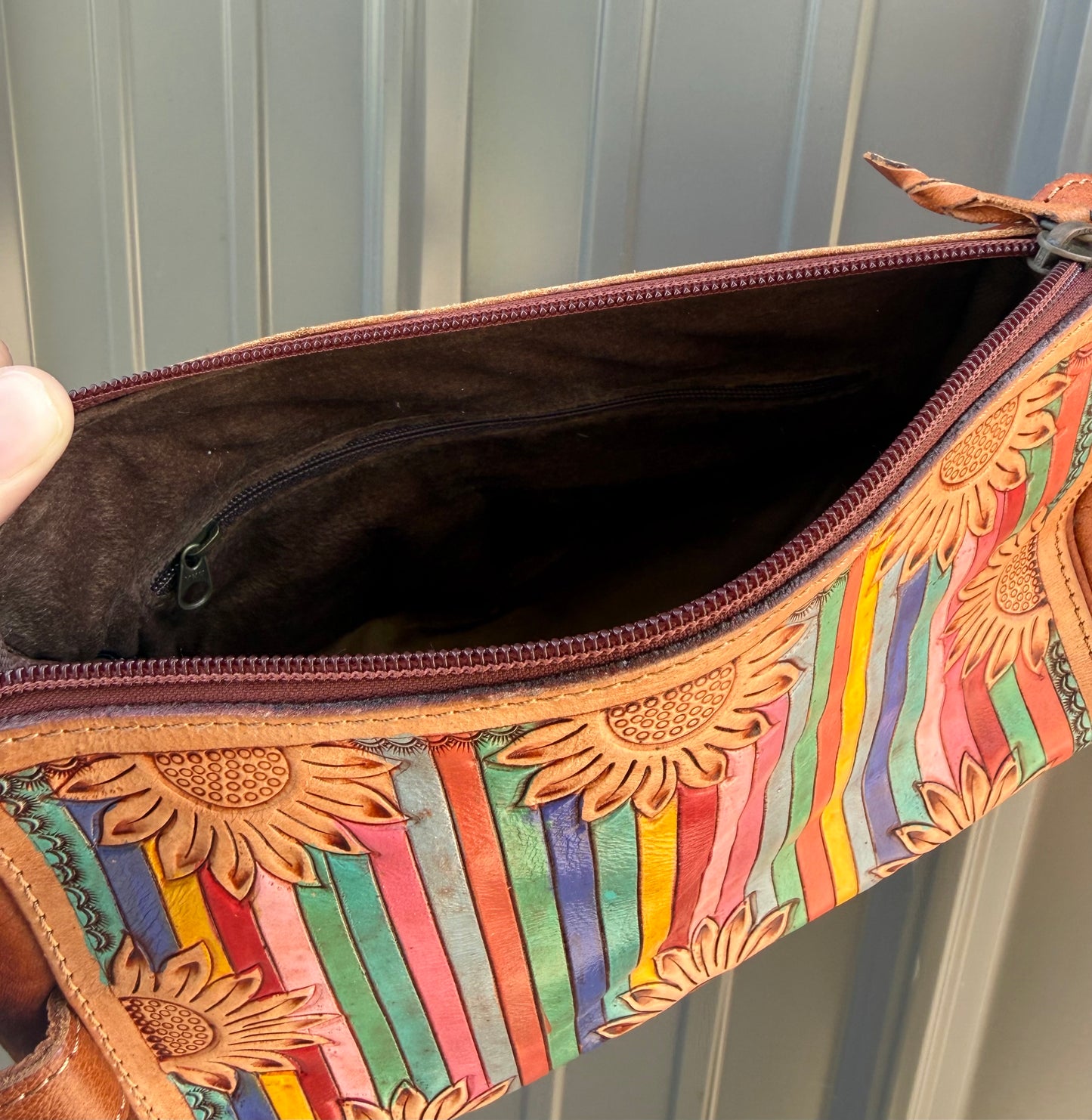 Serape Sunflower Bootstitch Makeup Cosmetic Bag