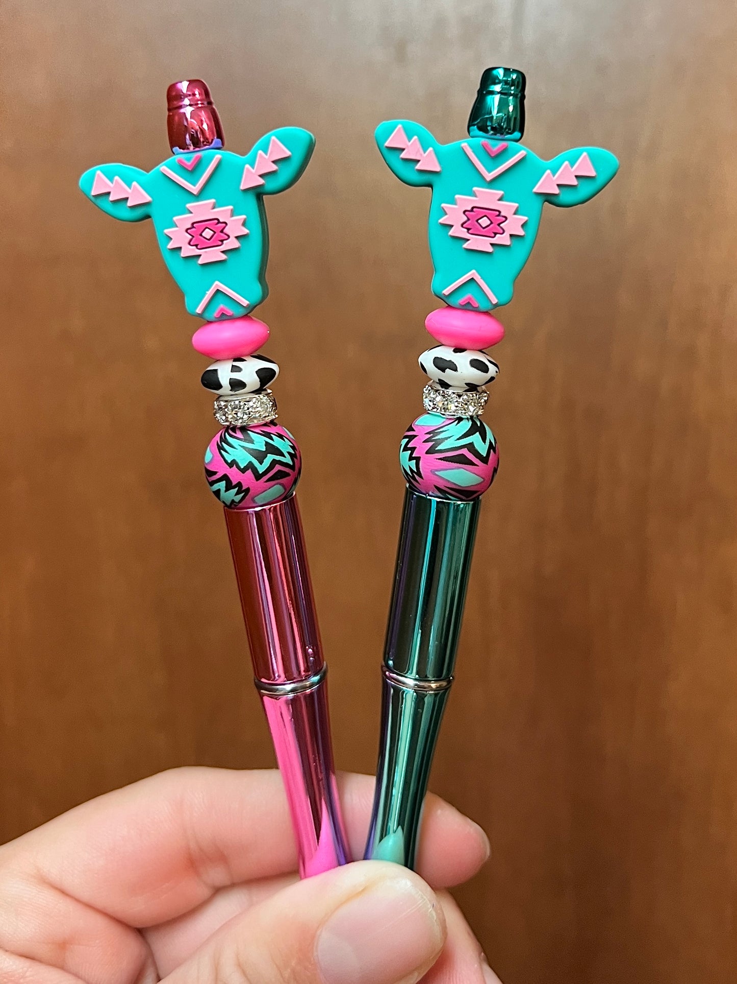 Hot Pink / Turquoise Aztec Cow Pen