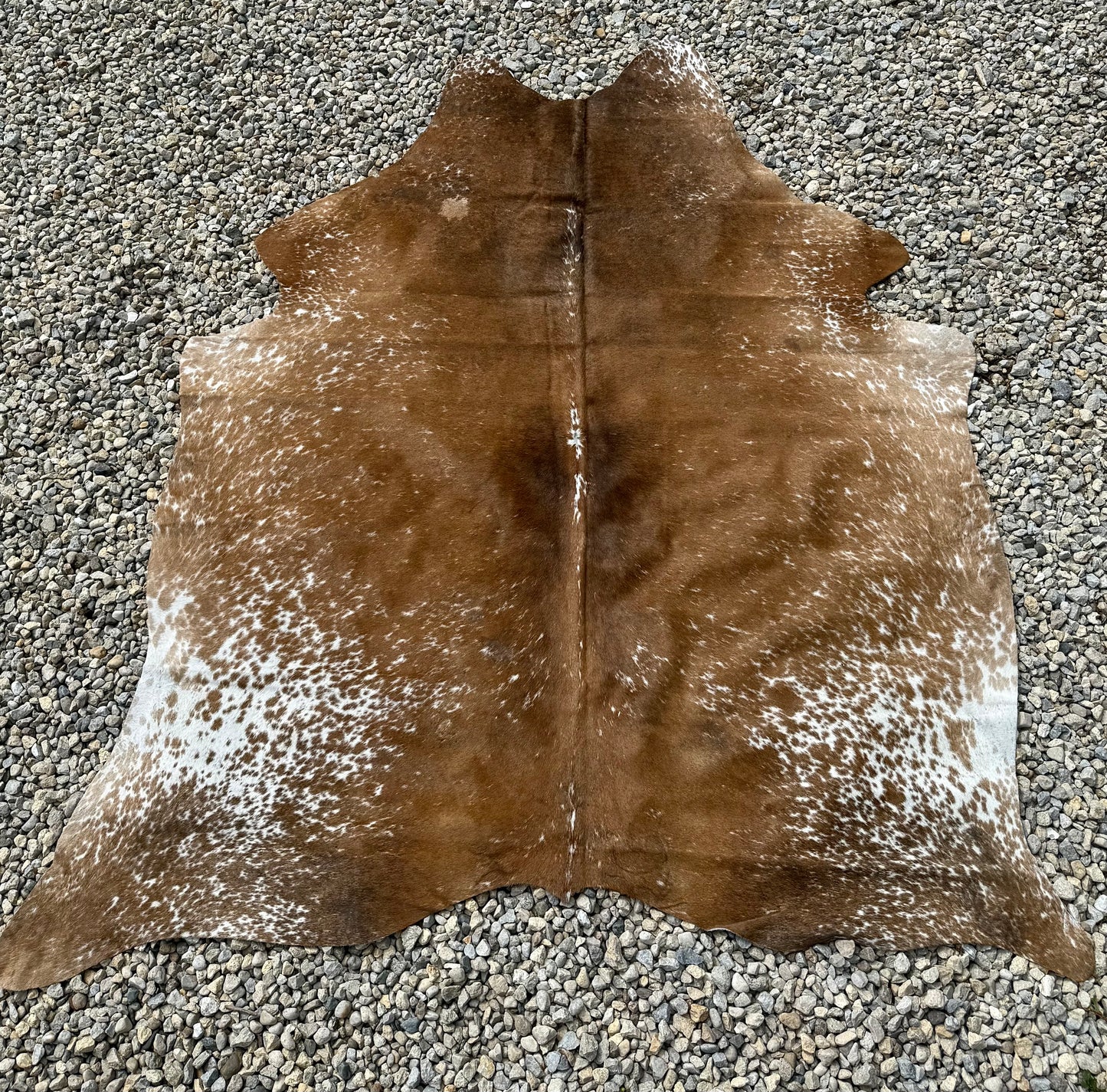 Jumbo Light Brown Spotted Genuine Cowhide Rug #14