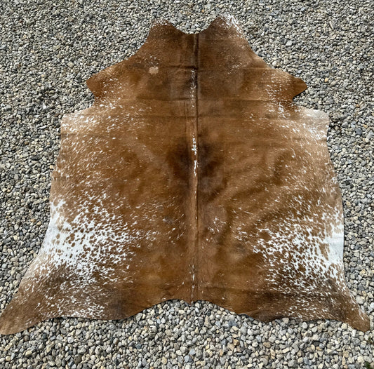 Jumbo Light Brown Spotted Genuine Cowhide Rug #14