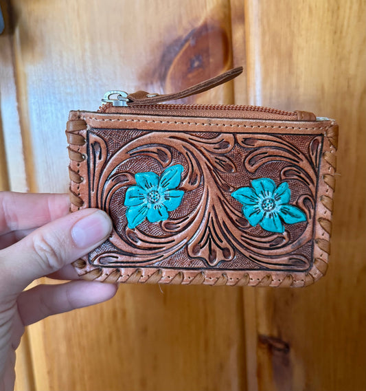 Tooled Flower Coin Purse