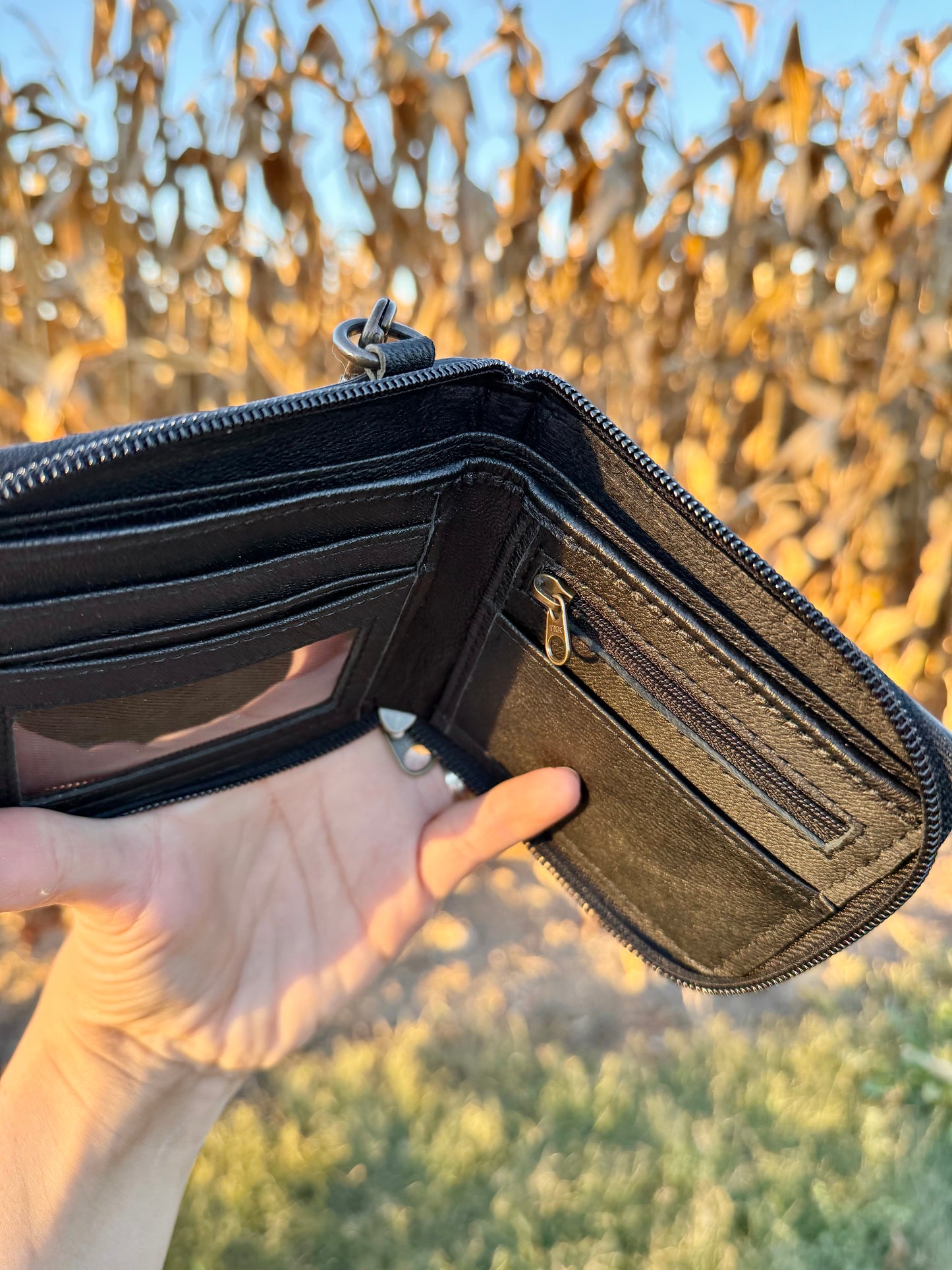 Checkered Wristlet Wallet