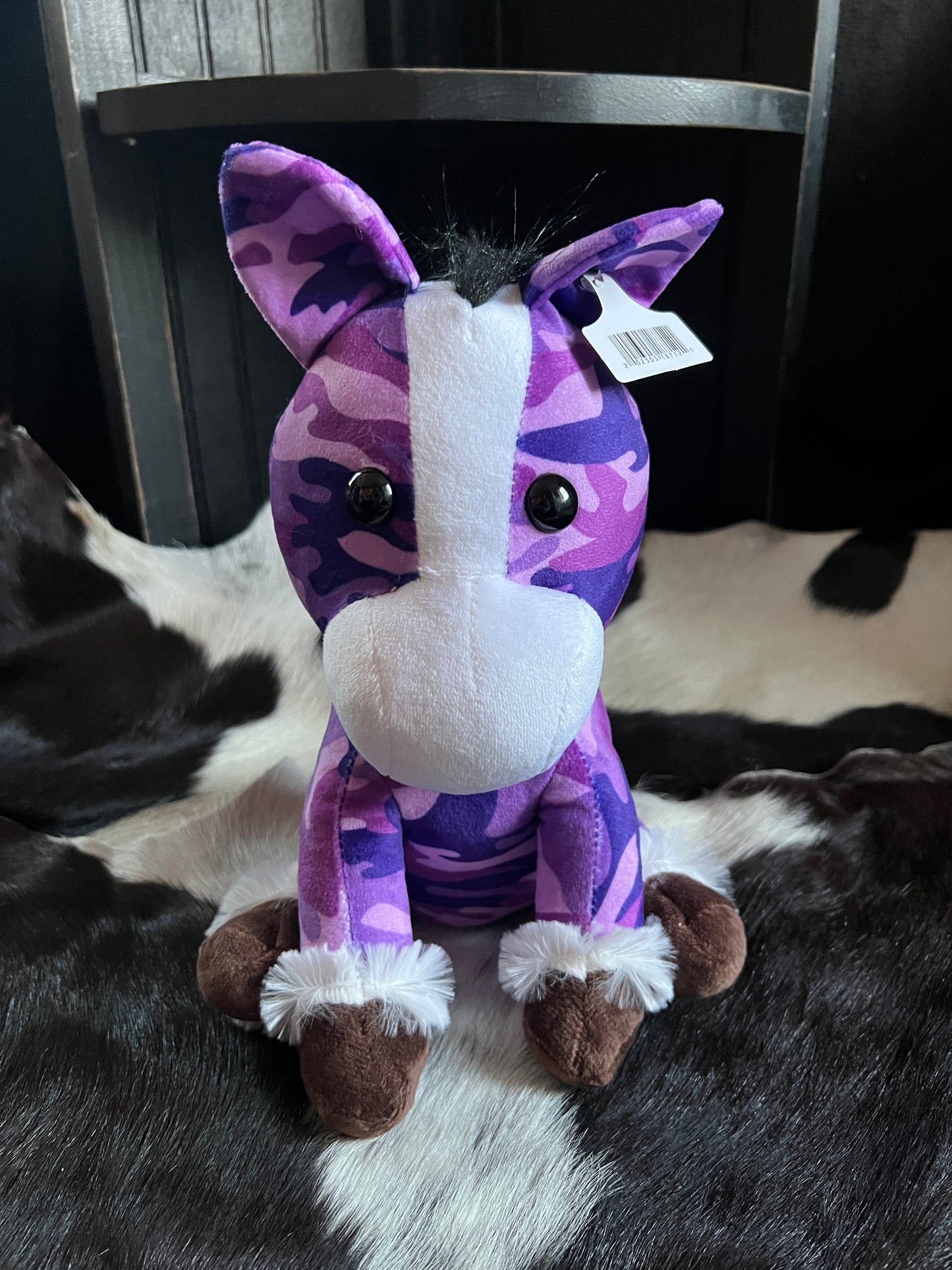 Purple Camo Sitting Horse Plushie