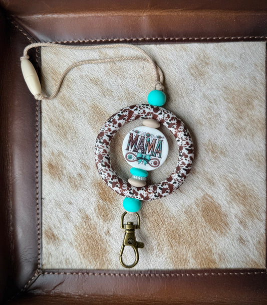 Western Mama Brown Cowhide/ Turquoise