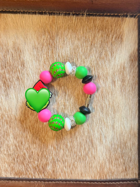 Pink Christmas Guy Cup Charm