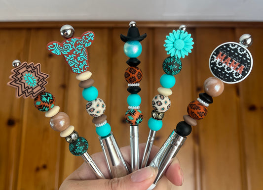 Aztec Mama Rust/Black/ Turquoise Makeup Brush Set