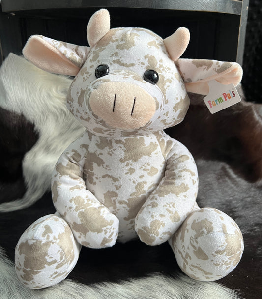 Beige Cow Print Cow Plushie