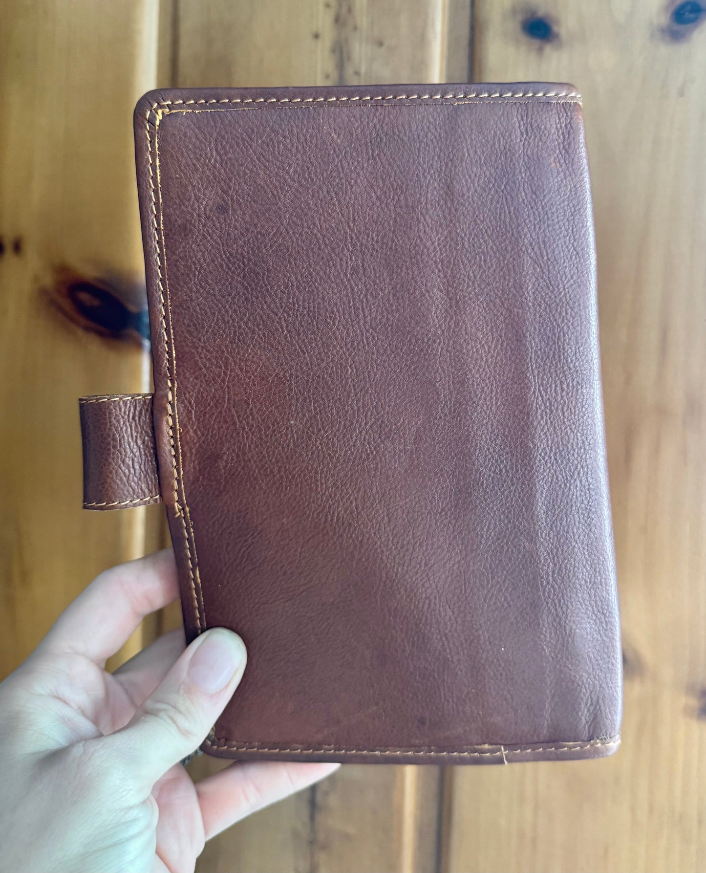 Genuine Cowhide and Tooled leather checkbook Wallet