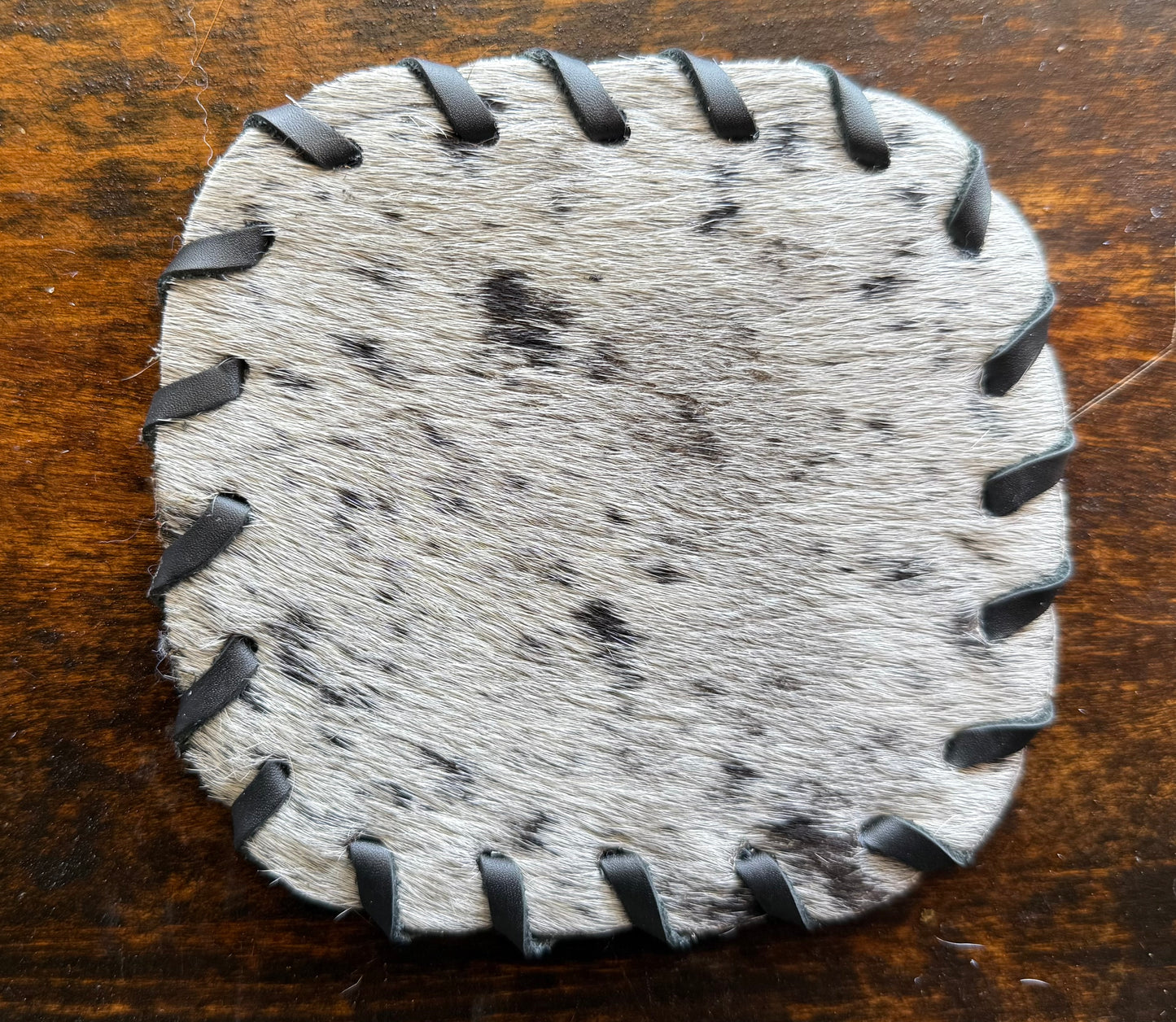 Genuine Cowhide Rounded Square Coaster