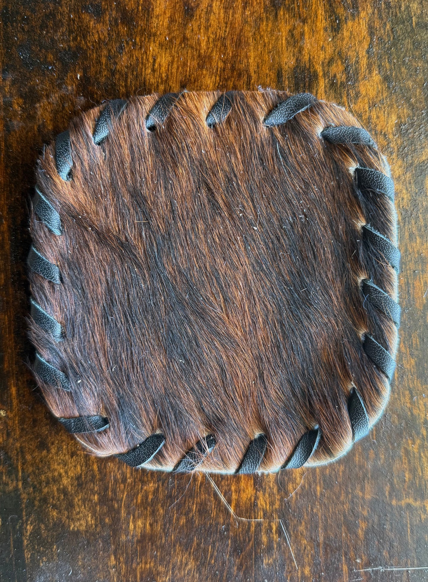 Genuine Cowhide Rounded Square Coaster