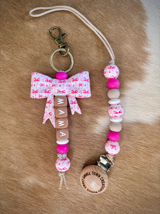 Mama and Me Pink Bow Set