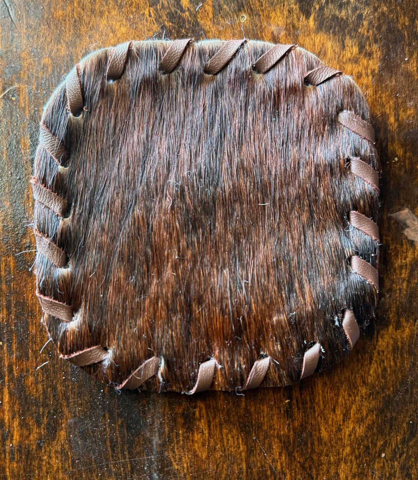 Genuine Cowhide Rounded Square Coaster
