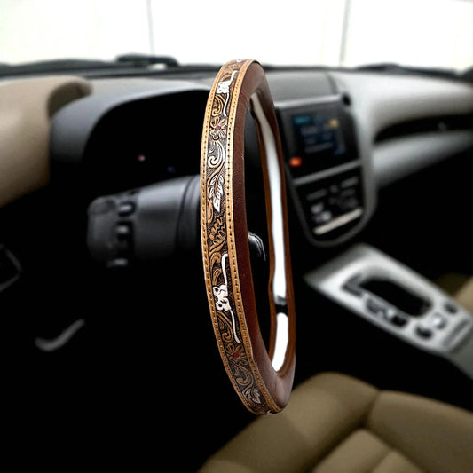 Genuine Leather Steering Wheel Cover