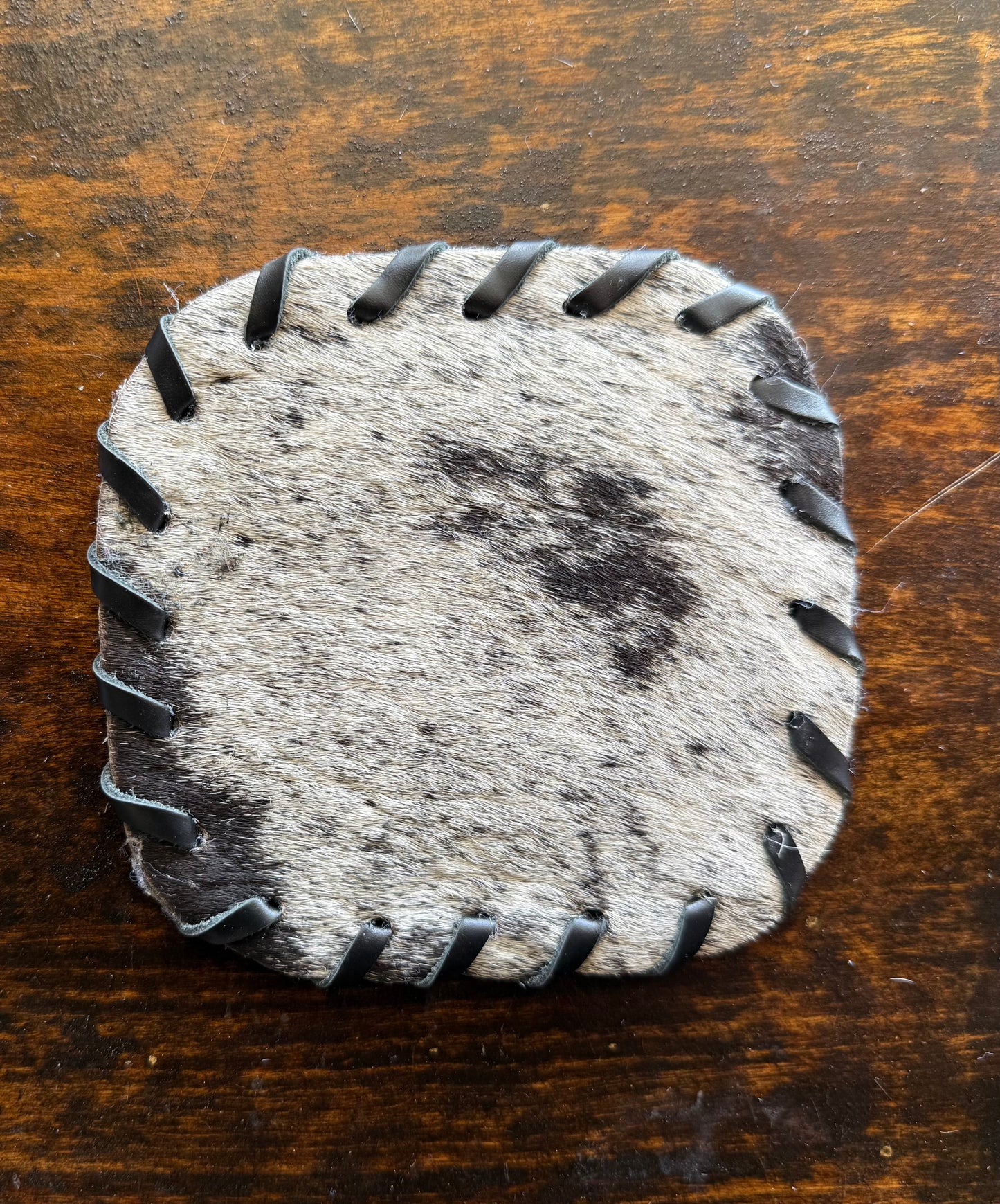 Genuine Cowhide Rounded Square Coaster