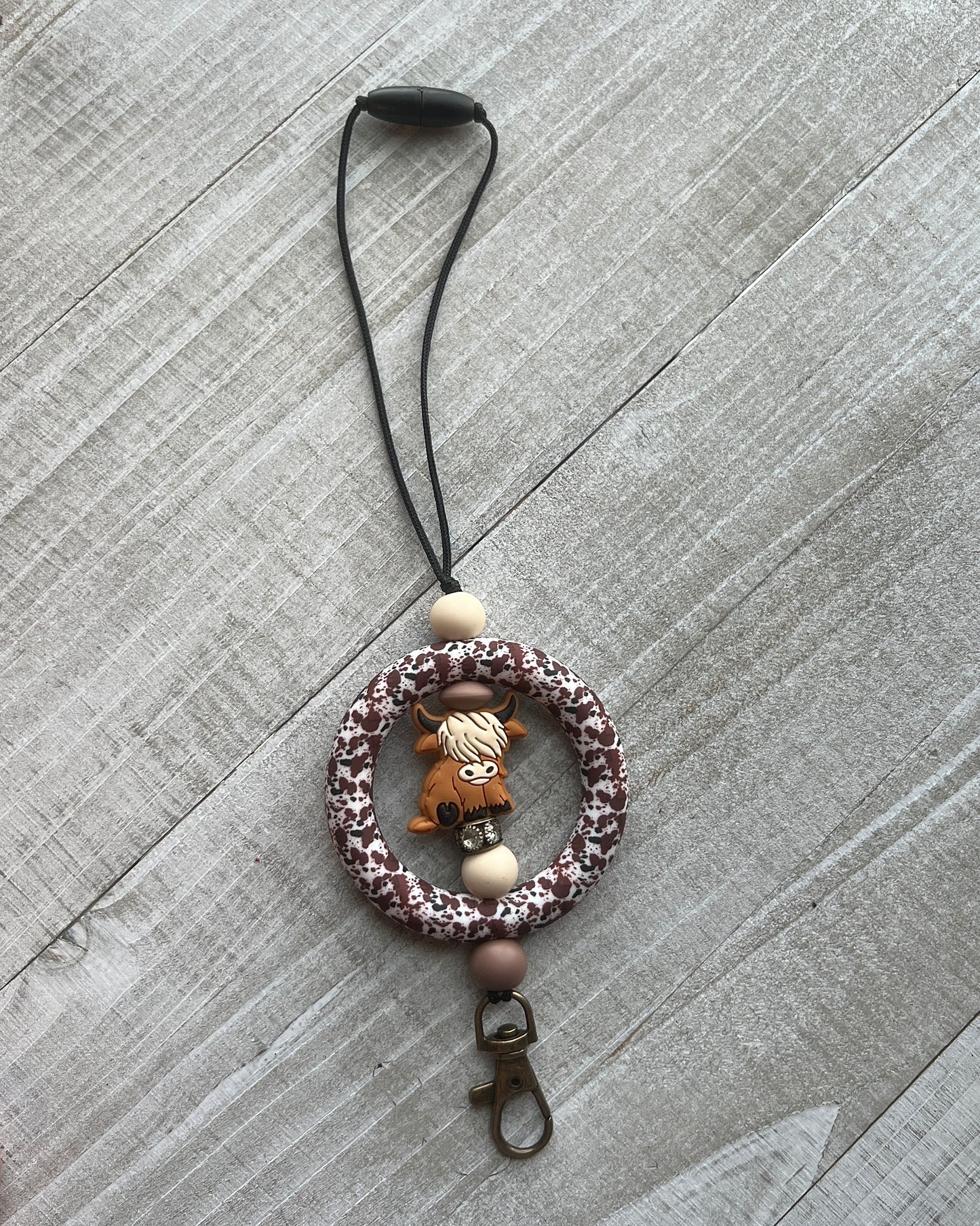 Brown Highland Cow Car Dangle