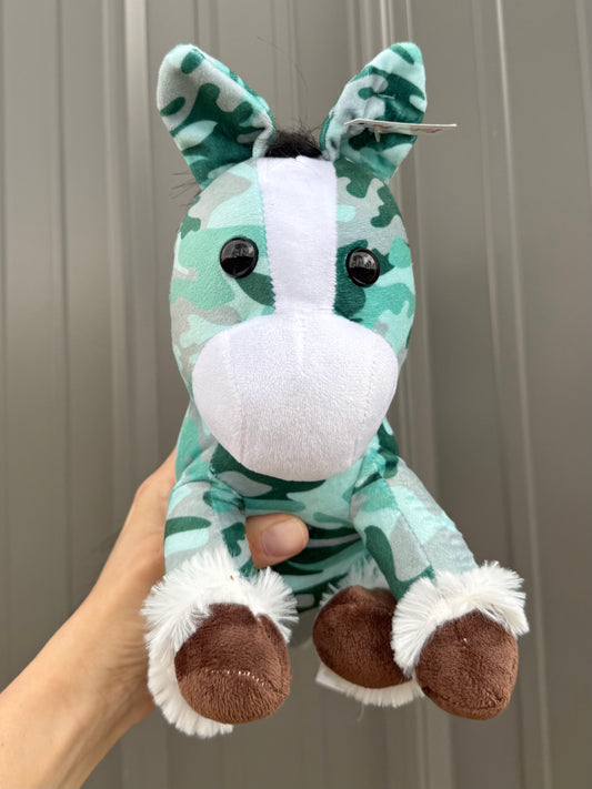 Green Camo Sitting Horse Plushie