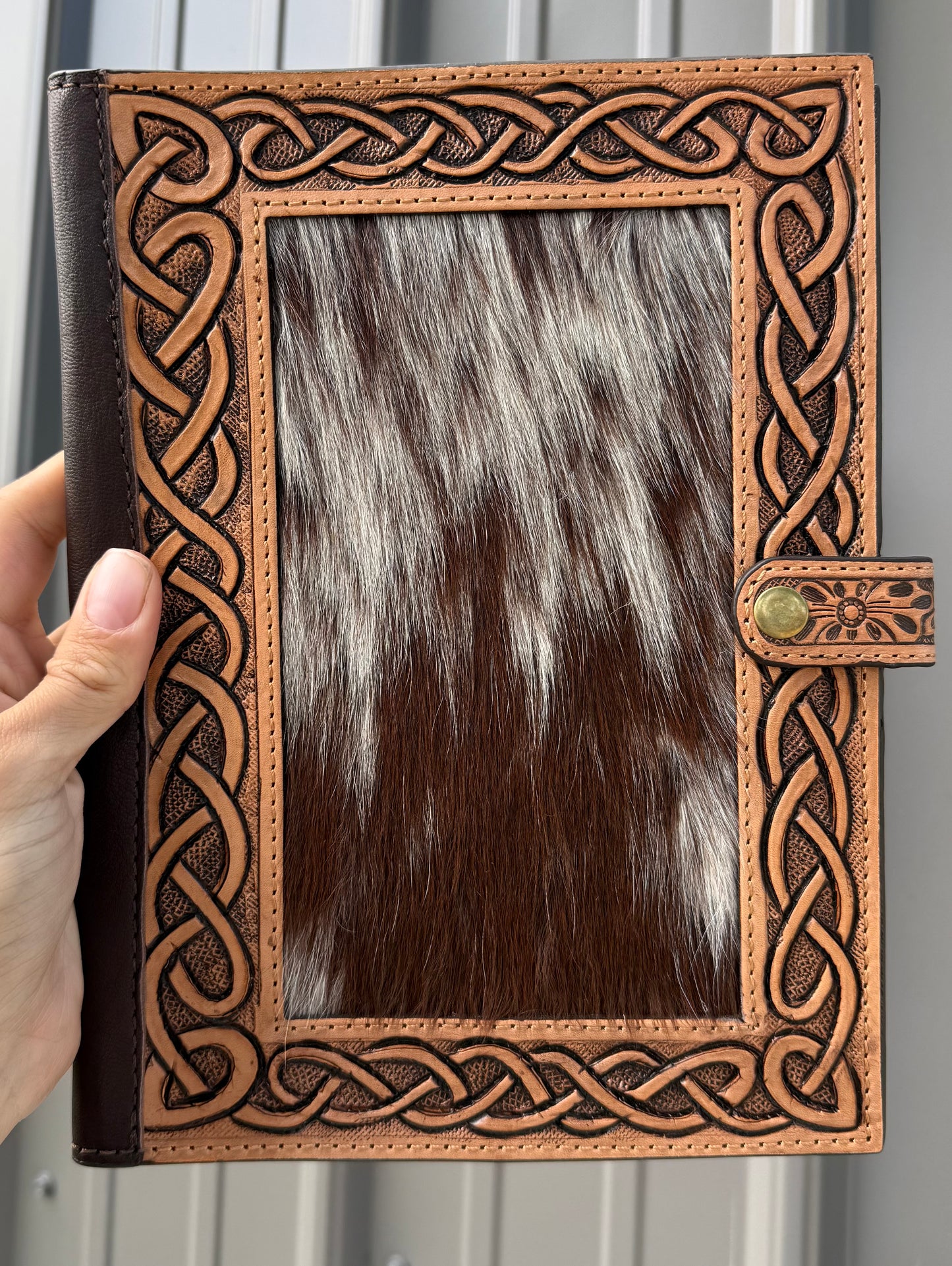 Genuine Cowhide Tooled Leather Bible Cover