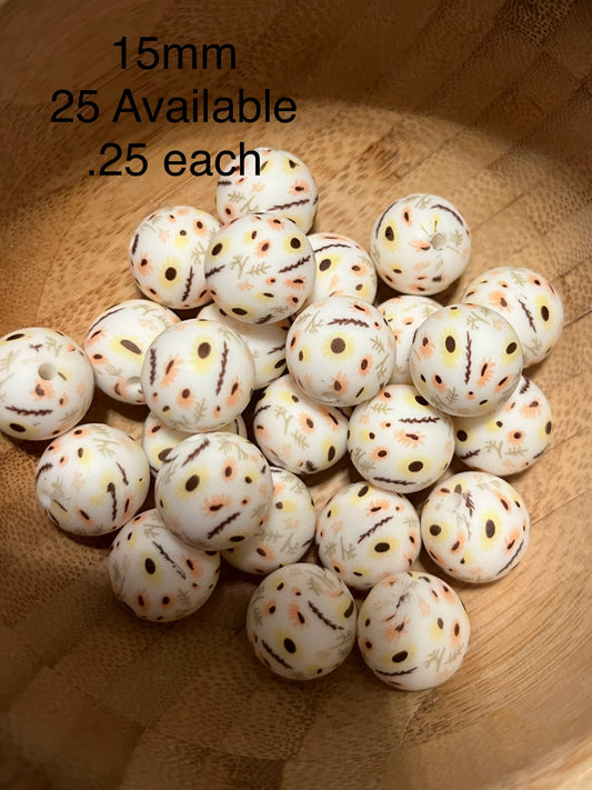 15mm Dainty Sunflower Bead