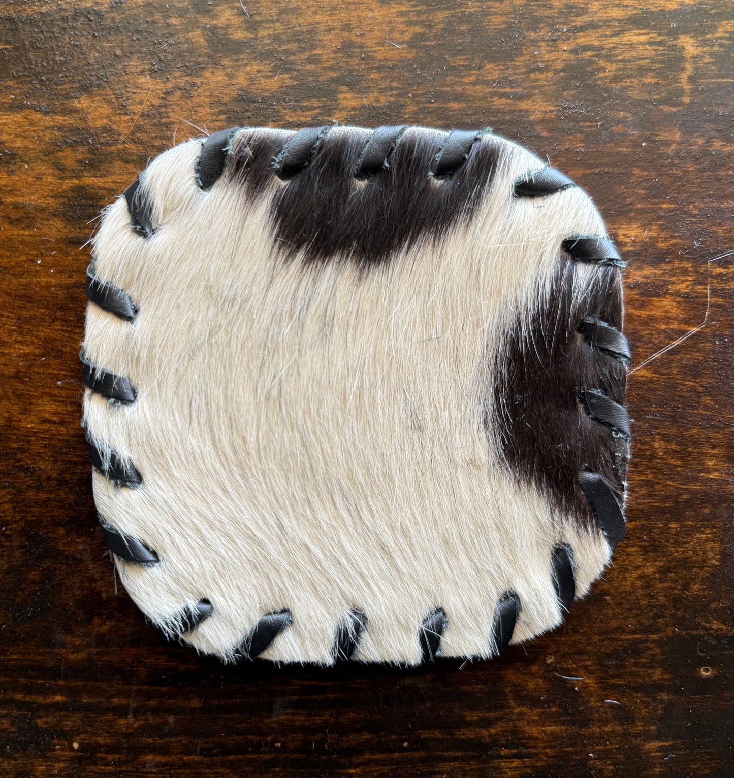 Genuine Cowhide Rounded Square Coaster