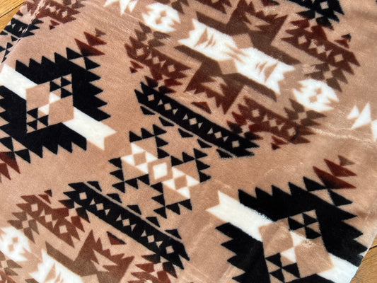 Odyssey Aztec Brown And Beige Super Plush Blankets