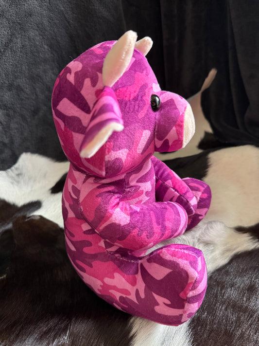 Pink Camo Sitting Cow Plushie