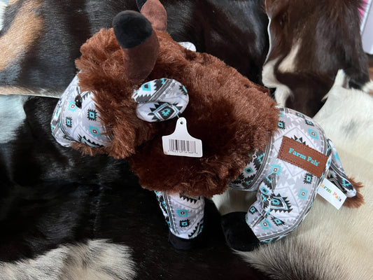 Medium Teal Aztec Buffalo Plushie
