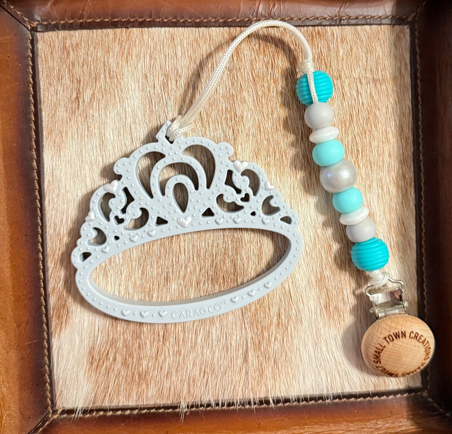 Turquoise Crown Teether Set