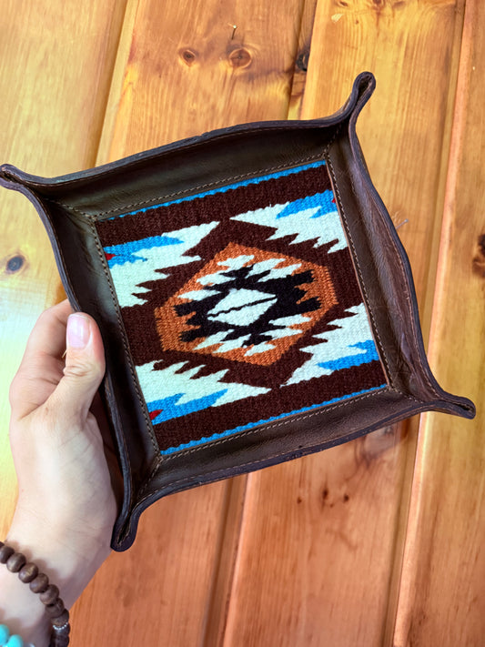 Brown Aztec Saddle Fabric Tray