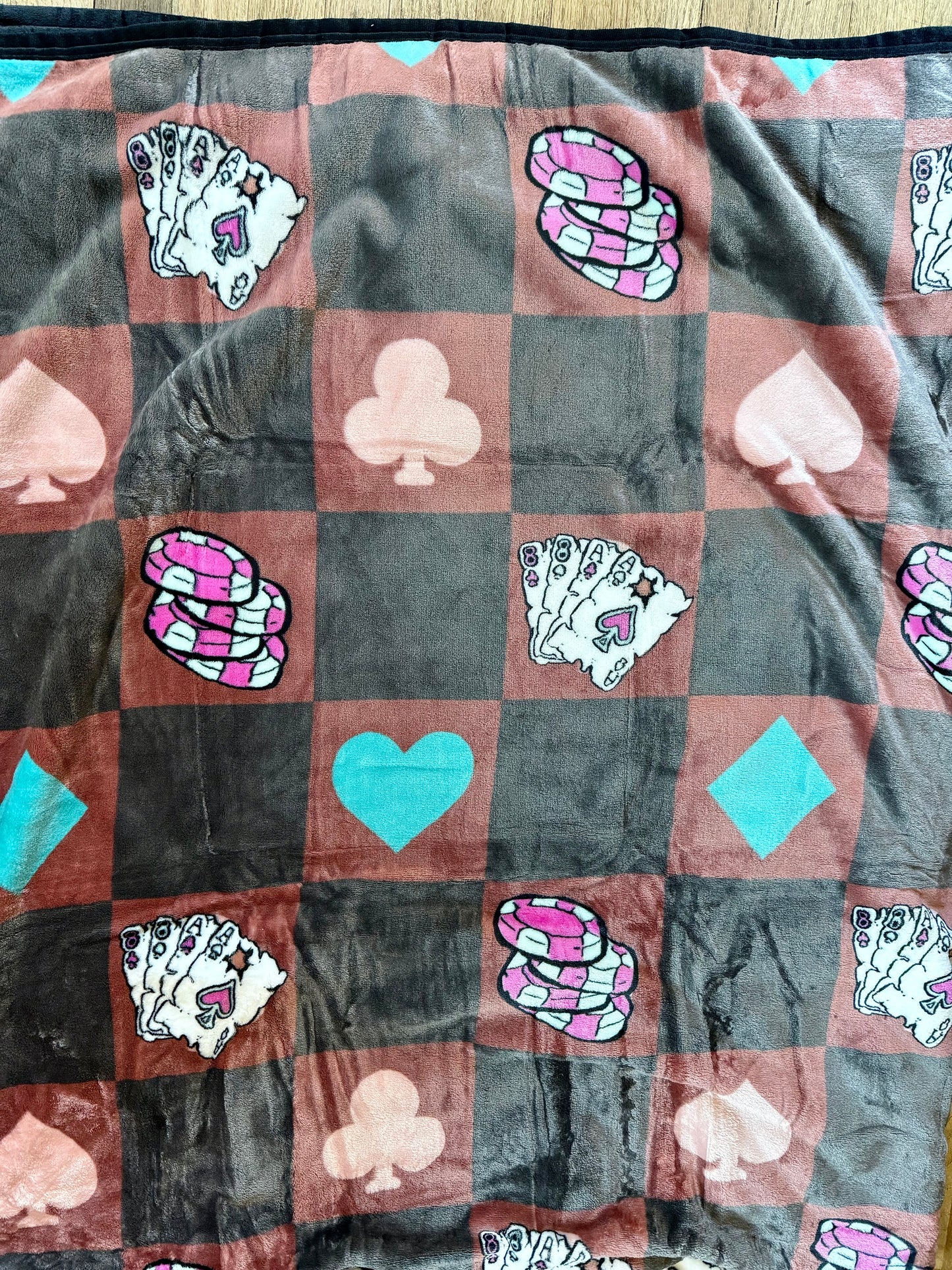 Checkered Spade Super Plush Queen Blanket