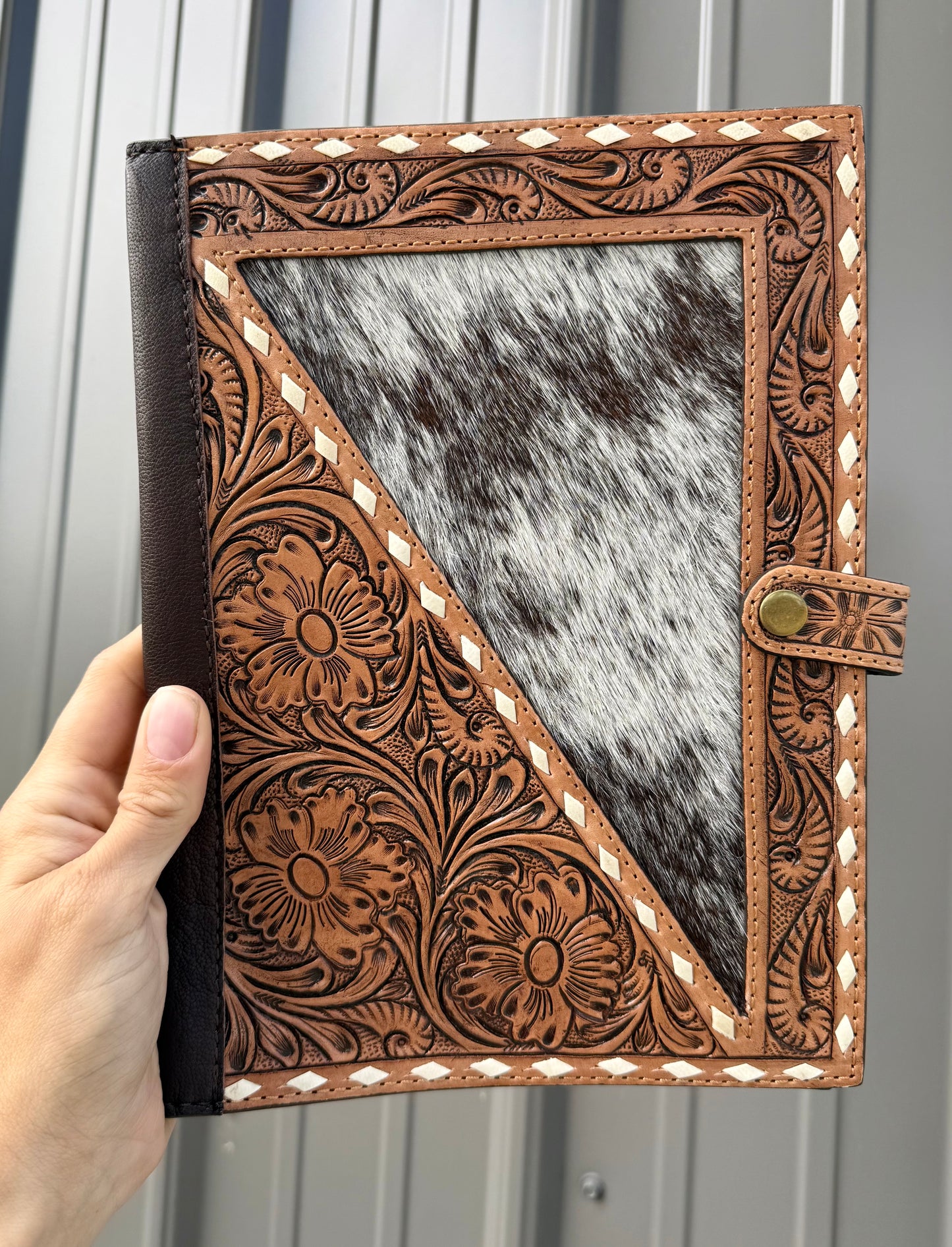 Genuine Cowhide Tooled Leather Bible Cover
