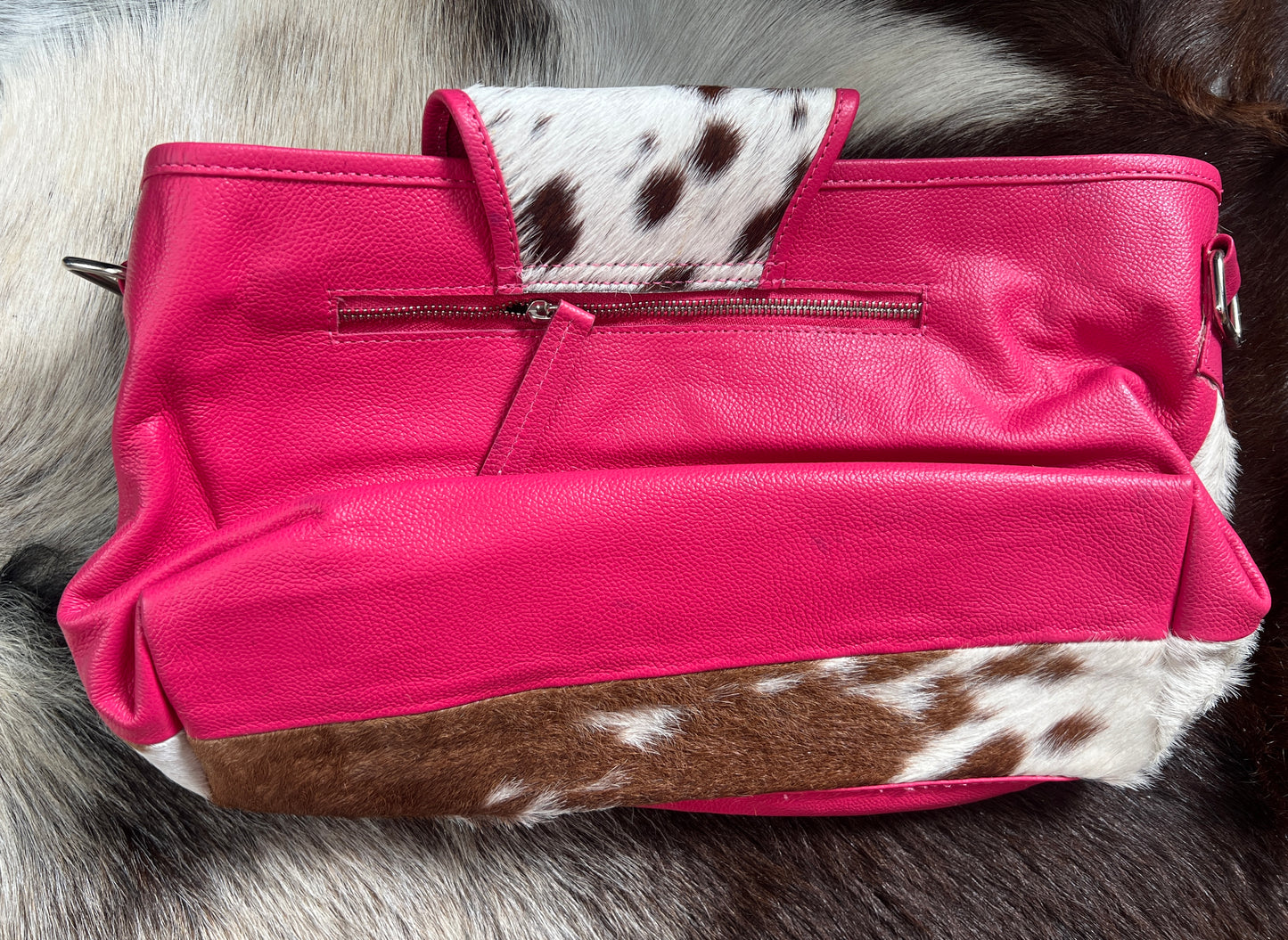 Pink Genuine Cowhide Stroller Caddy