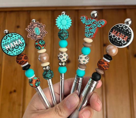 Aztec Turquoise Mama Rust/Black Makeup Brush Set