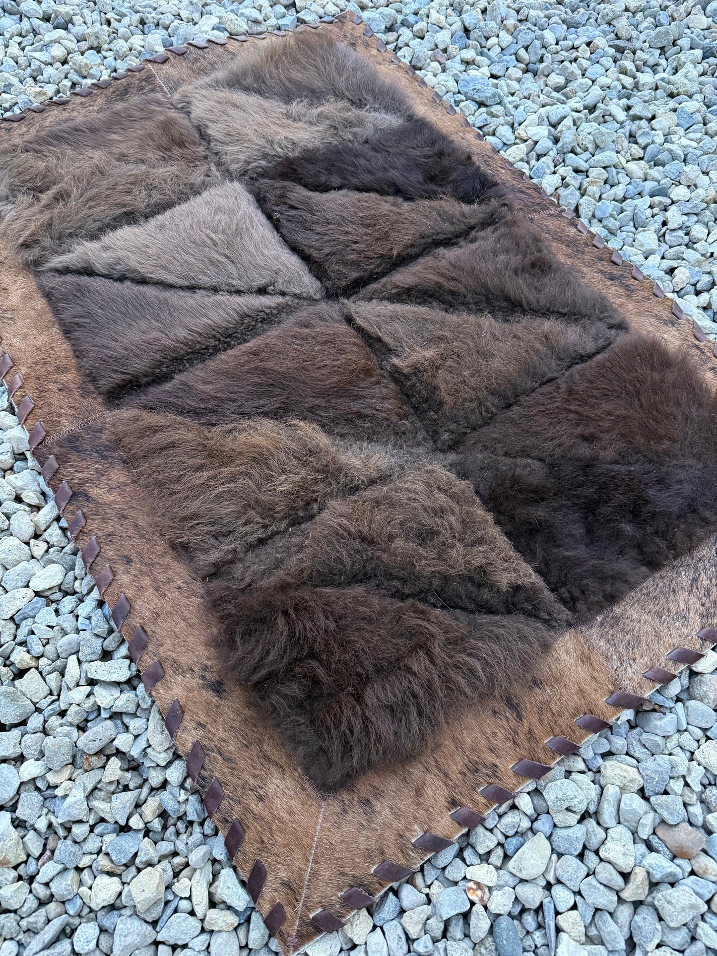 Buffalo and Brown Cowhide Rug 2x3