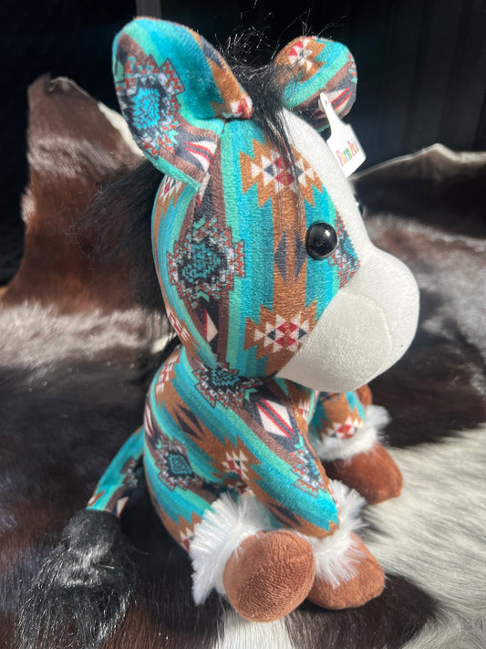 Turquoise Aztec Horse Plushie