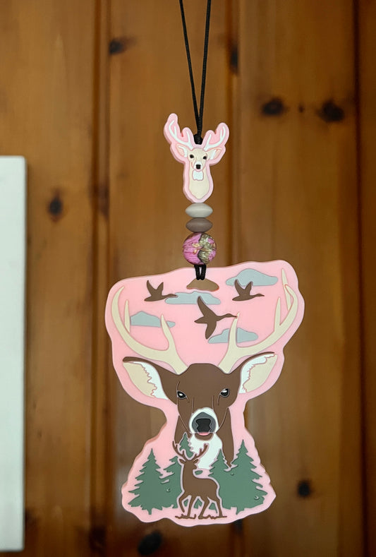 Pink Deer Car Mirror Dangle