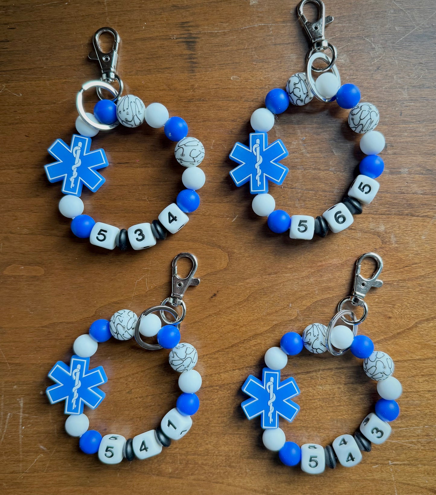 EMS Paramedic Custom Name / Number Wristlet Keychain