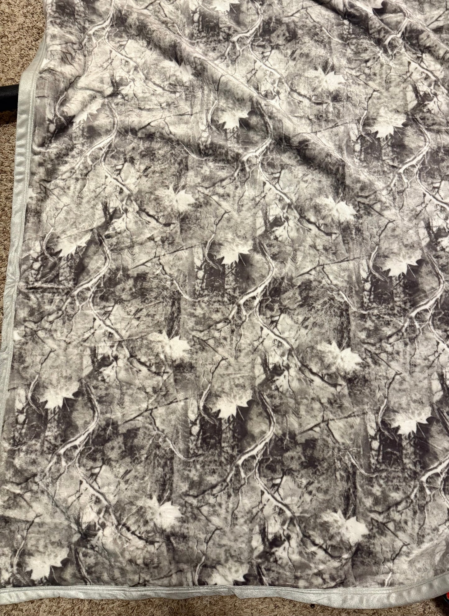 Gray Camo Super Plush King Blanket
