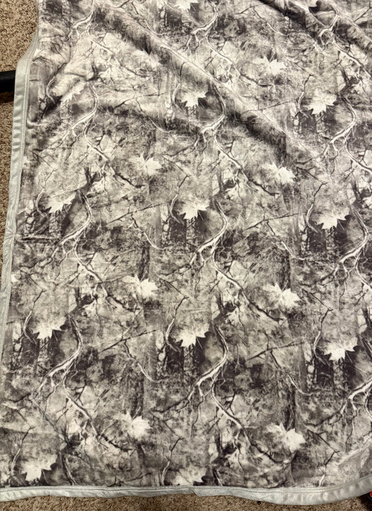 Gray Camo Super Plush King Blanket
