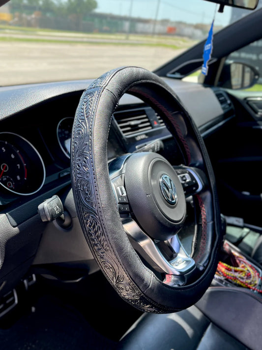 Genuine Leather Steering Wheel Cover