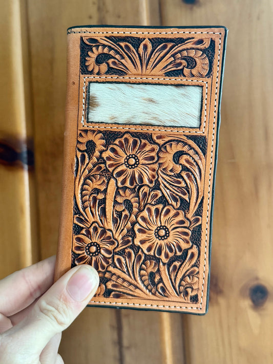 Genuine Tooled Leather Checkbook Covers