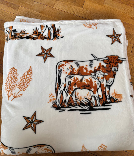 Longhorn Super Plush King Blanket