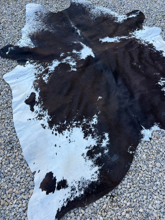 Jumbo Genuine Black Cowhide Rug #12