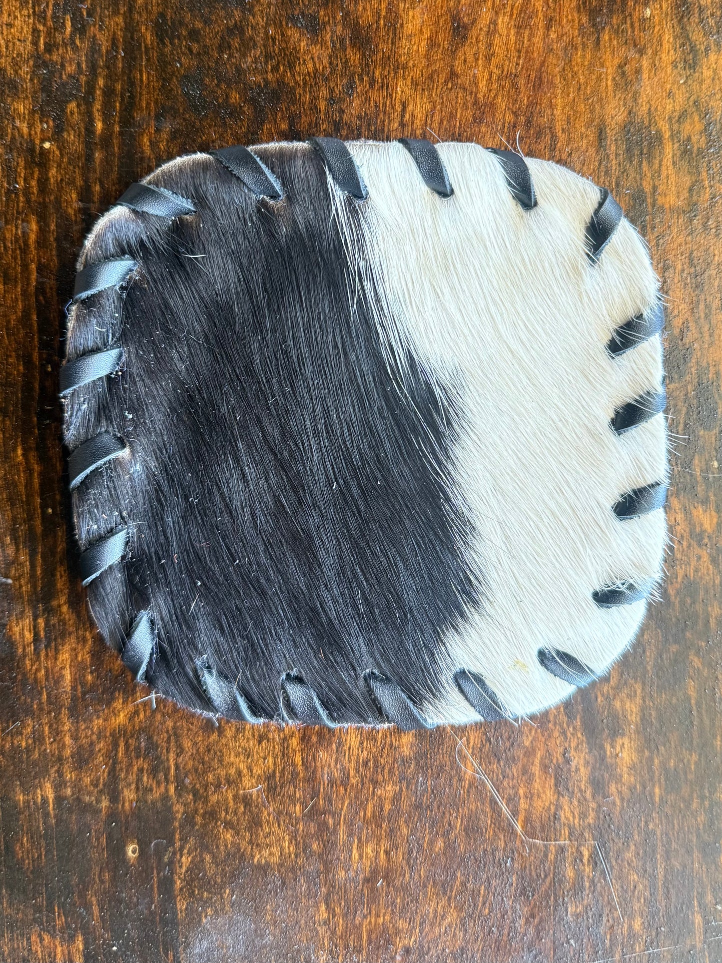 Genuine Cowhide Rounded Square Coaster