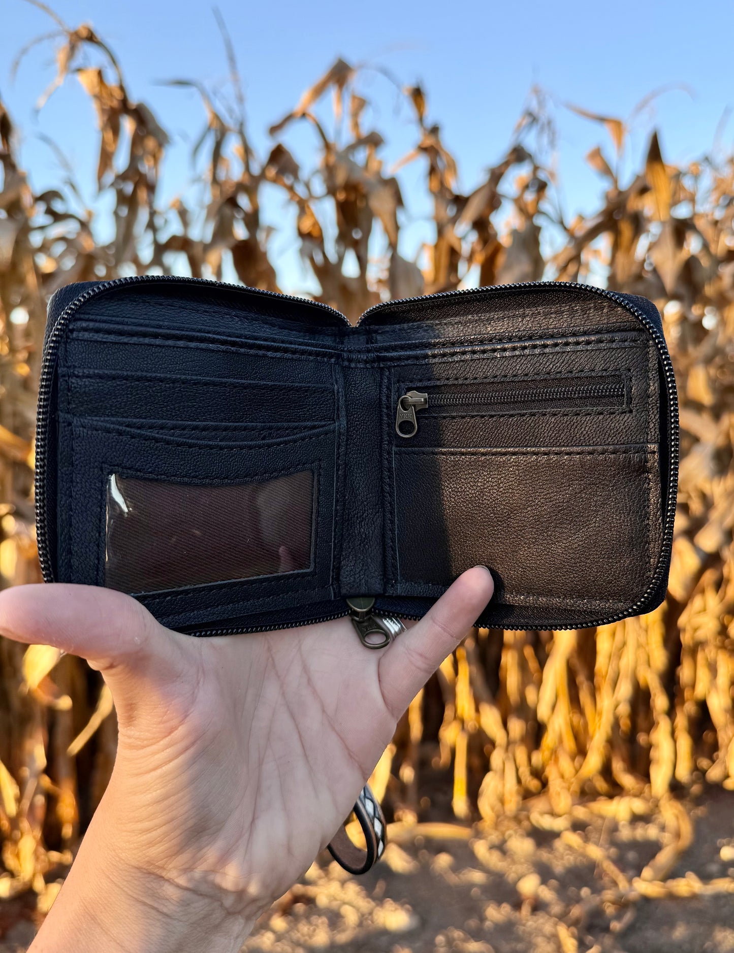 Checkered Wristlet Wallet