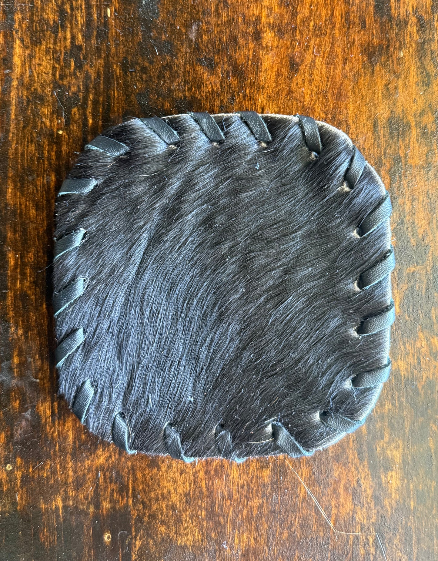 Genuine Cowhide Rounded Square Coaster
