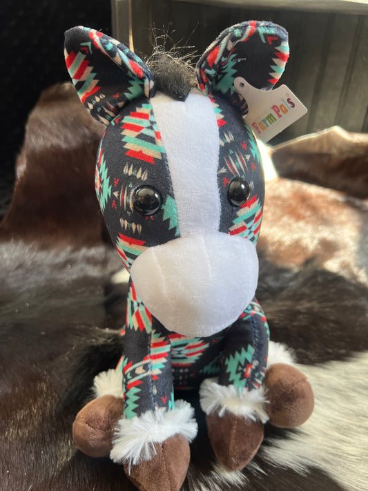 Shara Black Aztec Horse Plushie