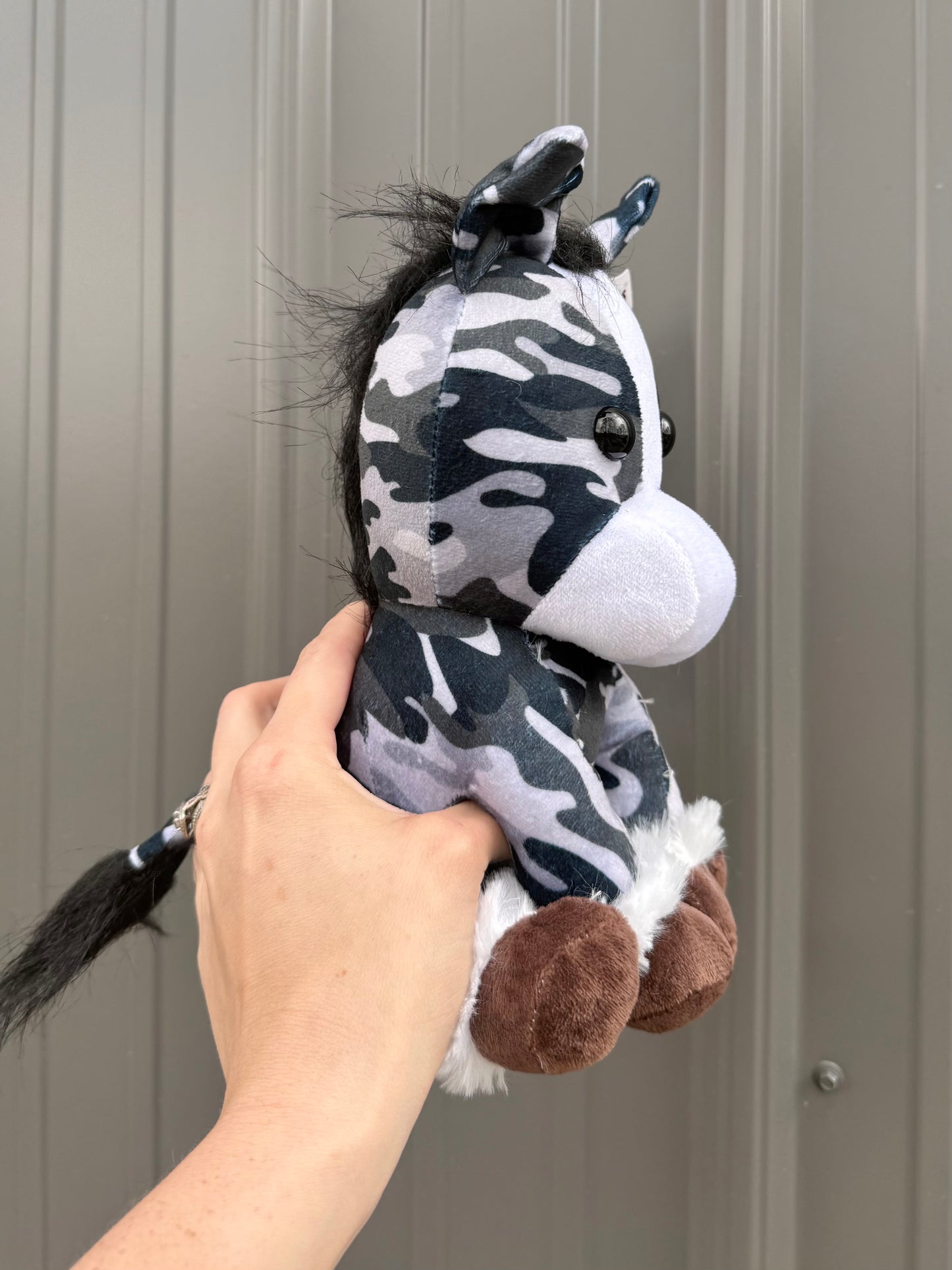 Gray Camo Horse Plushie